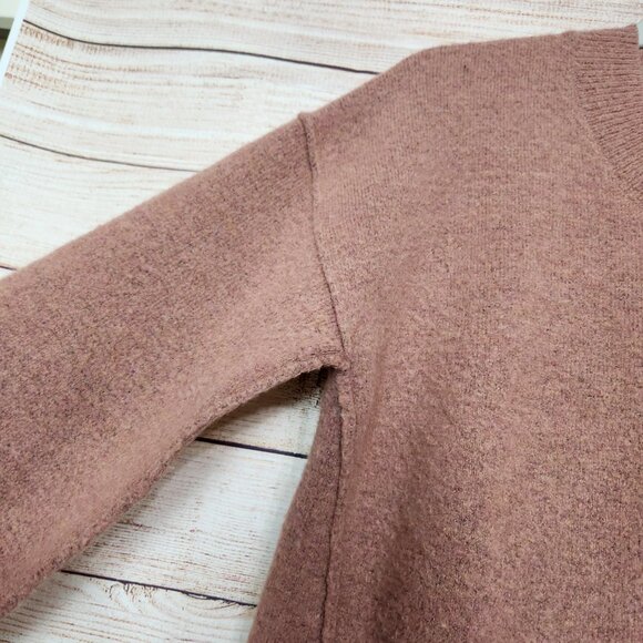 Madewell Women's Small Wool Blend Round Neck Wide Sleeve Oversized Sweater - Picture 3 of 14